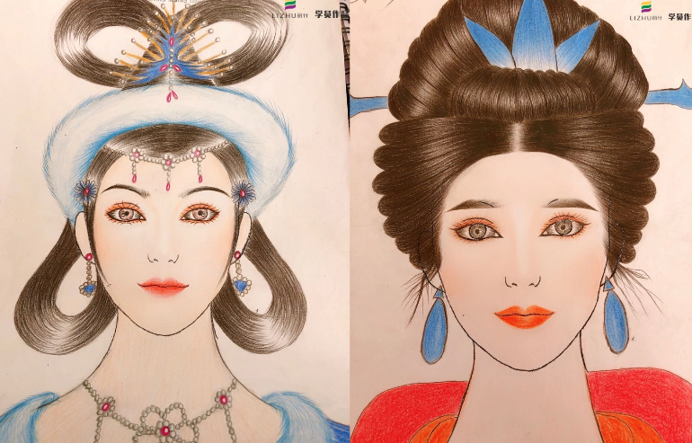 想學這些紙妝美人圖，快來廣西化妝培訓學校