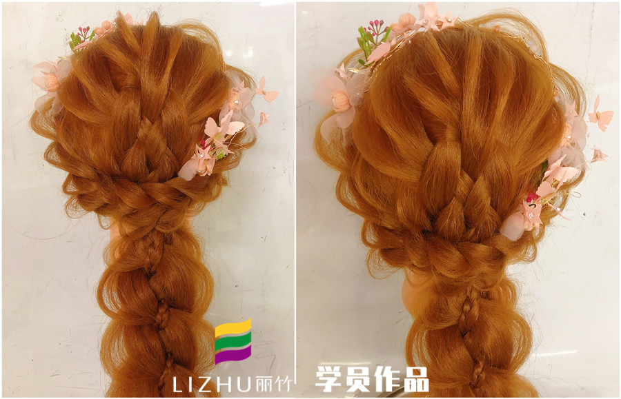 森系編發(fā)造型，南寧化妝培訓(xùn)班學(xué)員作品