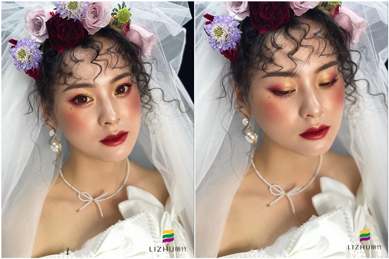 復(fù)古油畫風(fēng)格新娘 ，南寧彩妝學(xué)校新娘妝作品