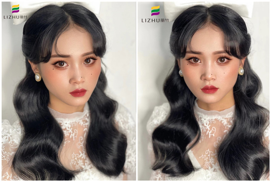 甜美裸妝新娘造型，廣西彩妝造型學(xué)校新娘作品