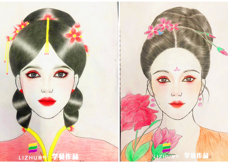 化妝美人圖欣賞，廣西化妝師美妝師學(xué)校作品