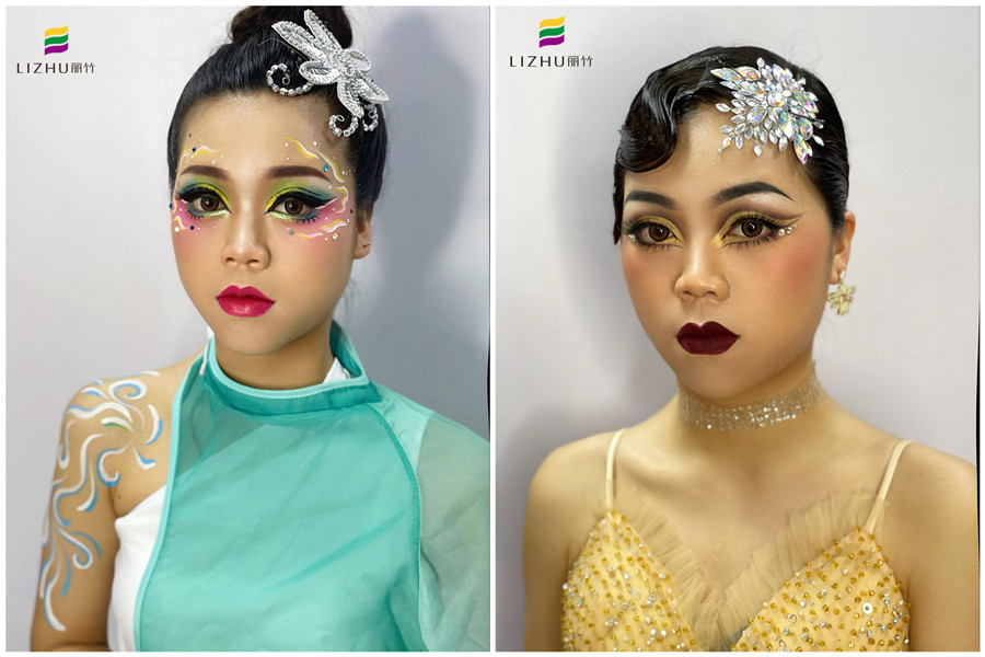 南寧化妝彩妝學校作品：拉丁舞造型、舞臺妝造型、國標舞造型