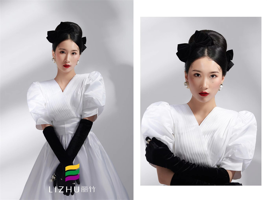 蝴蝶結化妝造型 ，零基礎化妝新娘造型班作品