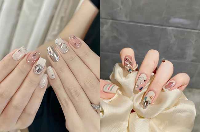 溫柔甜酷風美甲，廣西美甲款式培訓學校分享