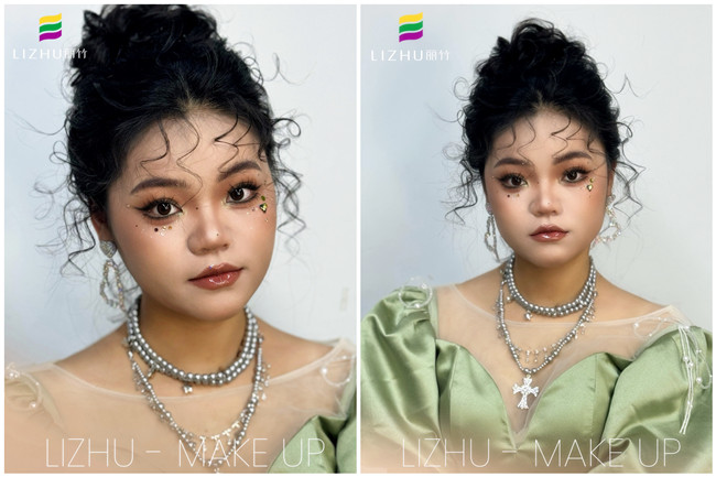 氛圍丸子頭造型，南寧寫真化妝師作品