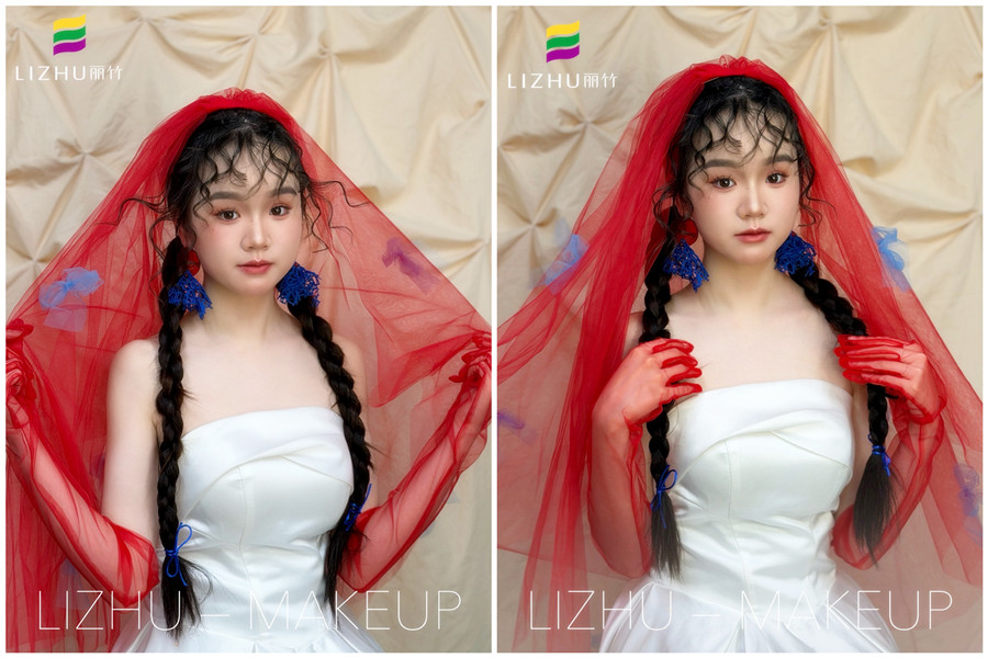 小眾新娘造型，廣西彩妝造型學(xué)校課堂作品