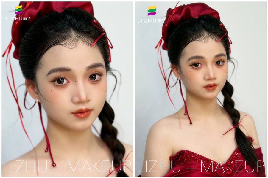 減齡辮子造型，廣西化妝高彩培訓(xùn)作品